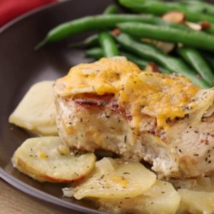 Pork Chops with Creamy Scalloped Potatoes - Cooking TV Recipes