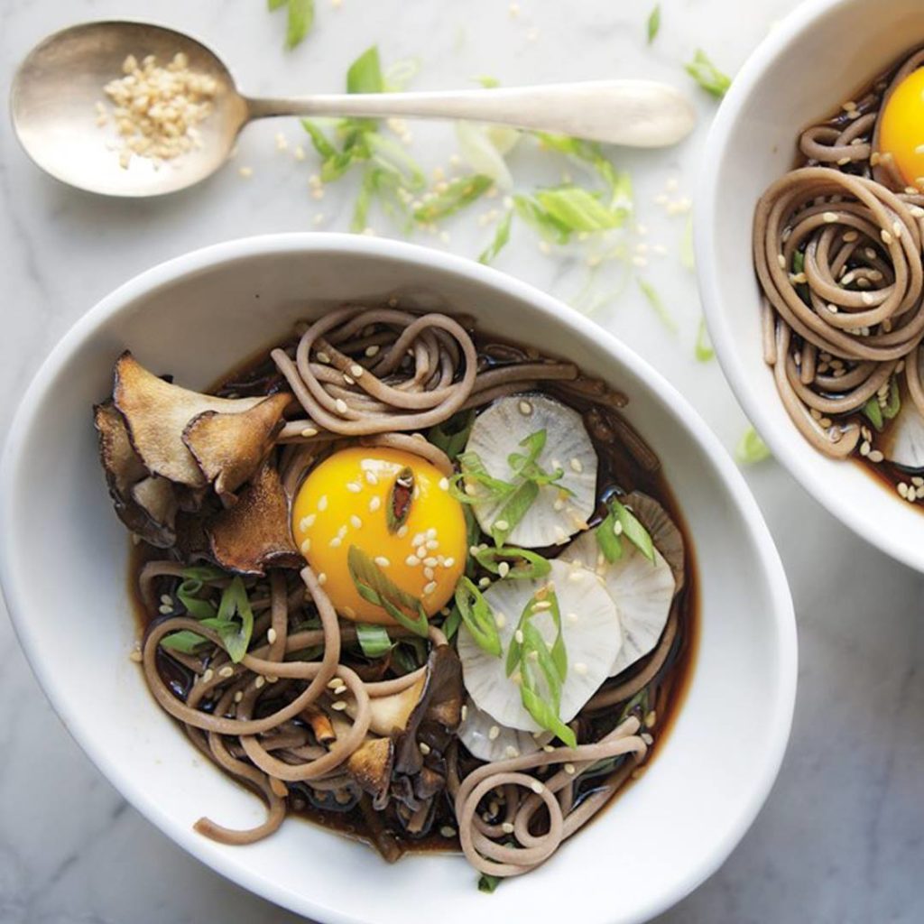 Soba and Maitake Mushrooms in Soy Broth Cooking TV Recipes
