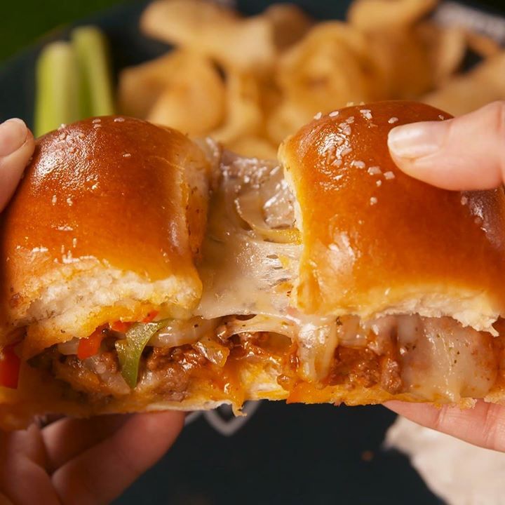 Sloppy Cheesesteak Sliders - Cooking TV Recipes