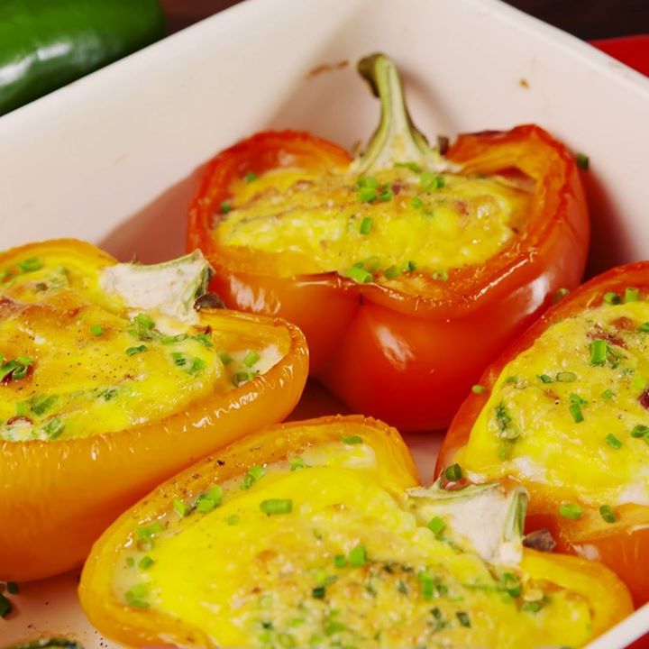 Omelet Stuffed Peppers - Cooking TV Recipes - keto breakfast ideas