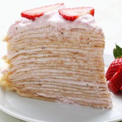 Strawberry Rose Crepe Cake