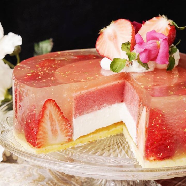 Broken glass gelatin cake recipe (crown Jewel dessert) -