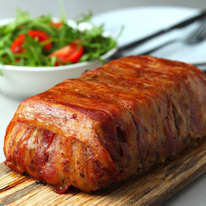 Spinach & Artichoke Dip Stuffed Meatloaf - Cooking TV Recipes.