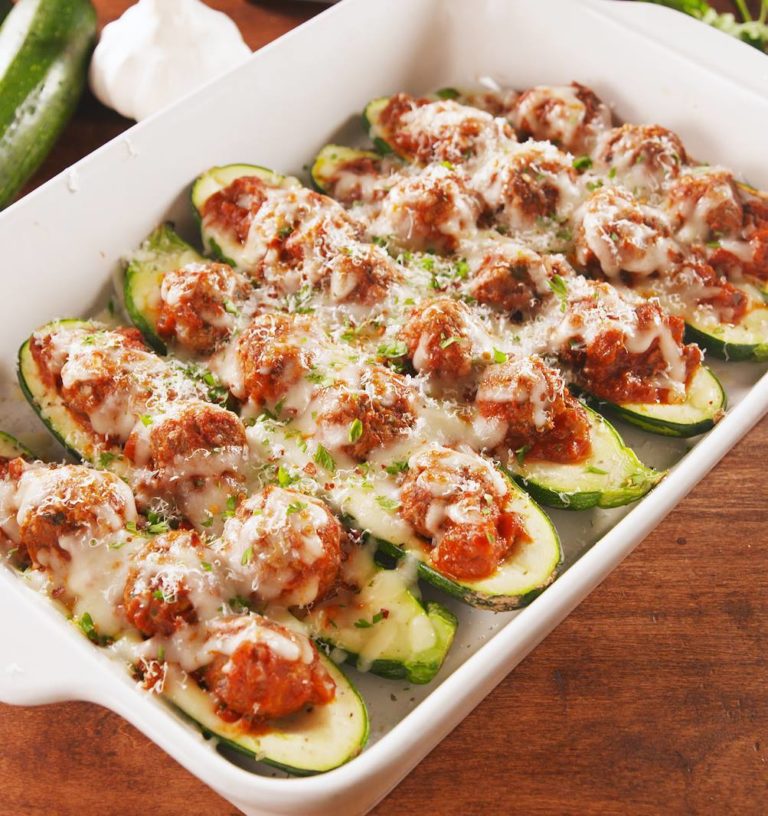 Meatball Zucchini Boats Cooking TV Recipes
