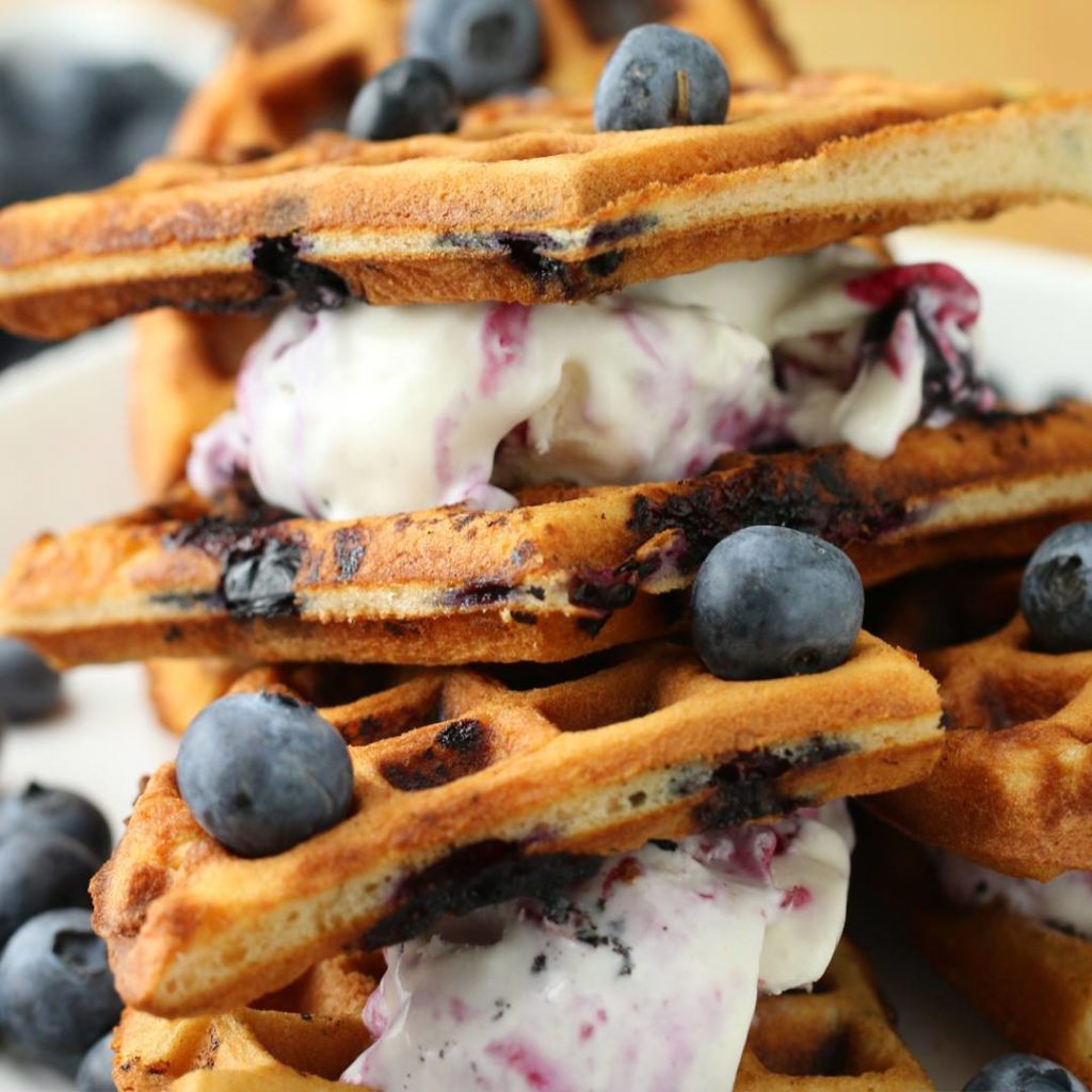 Blueberry Waffle Ice Cream Sandwiches Cooking TV Recipes