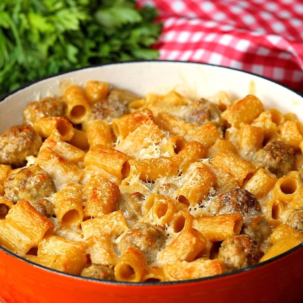 Cheesy Swedish Meatball Pasta Bake Cooking Tv Recipes