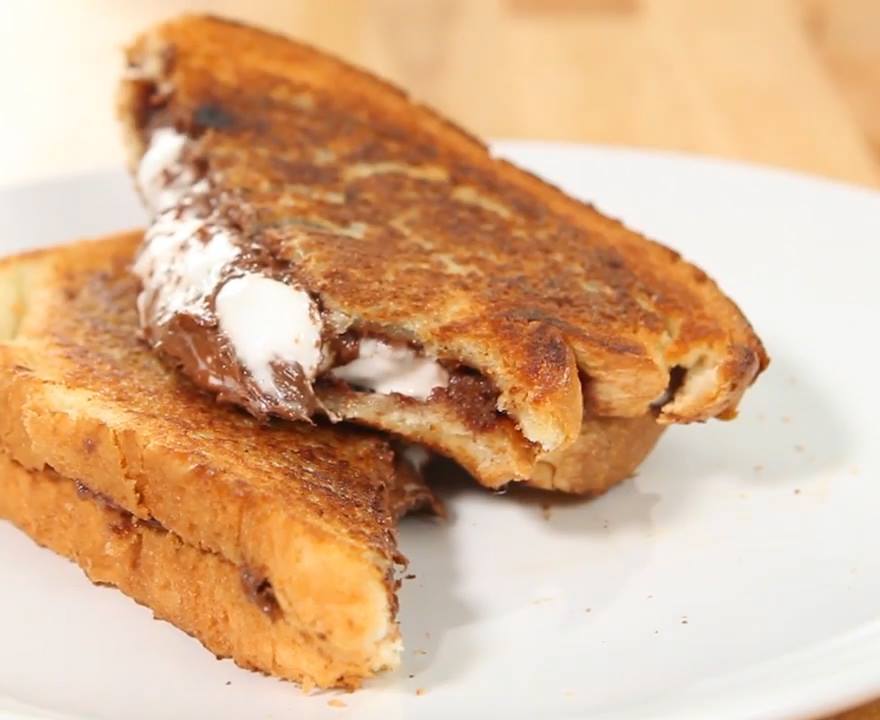 Grilled Nutella Marshmallow Sandwich - Cooking TV Recipes