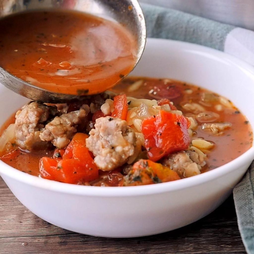 Italian Sausage Orzo Soup - Cooking TV Recipes