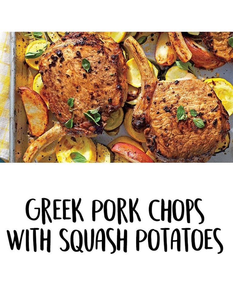 Greek Pork Chops with Squash and Potatoes Cooking TV Recipes