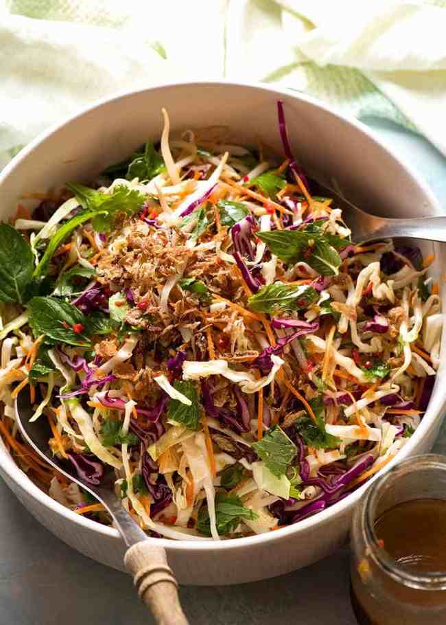 Asian Slaw - crunchy Oriental Cabbage Salad with Asian Dressing - Cooking TV Recipes