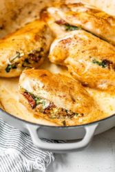 Spinach Stuffed Chicken Breasts with Tomato and Feta